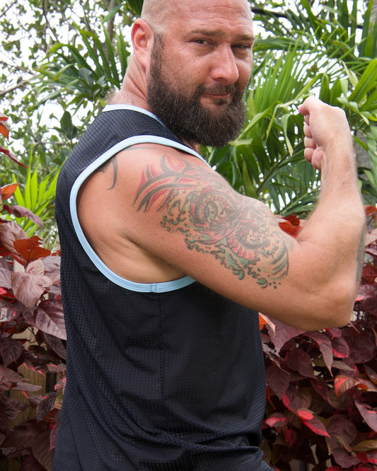 Blue Performance Mesh Tank