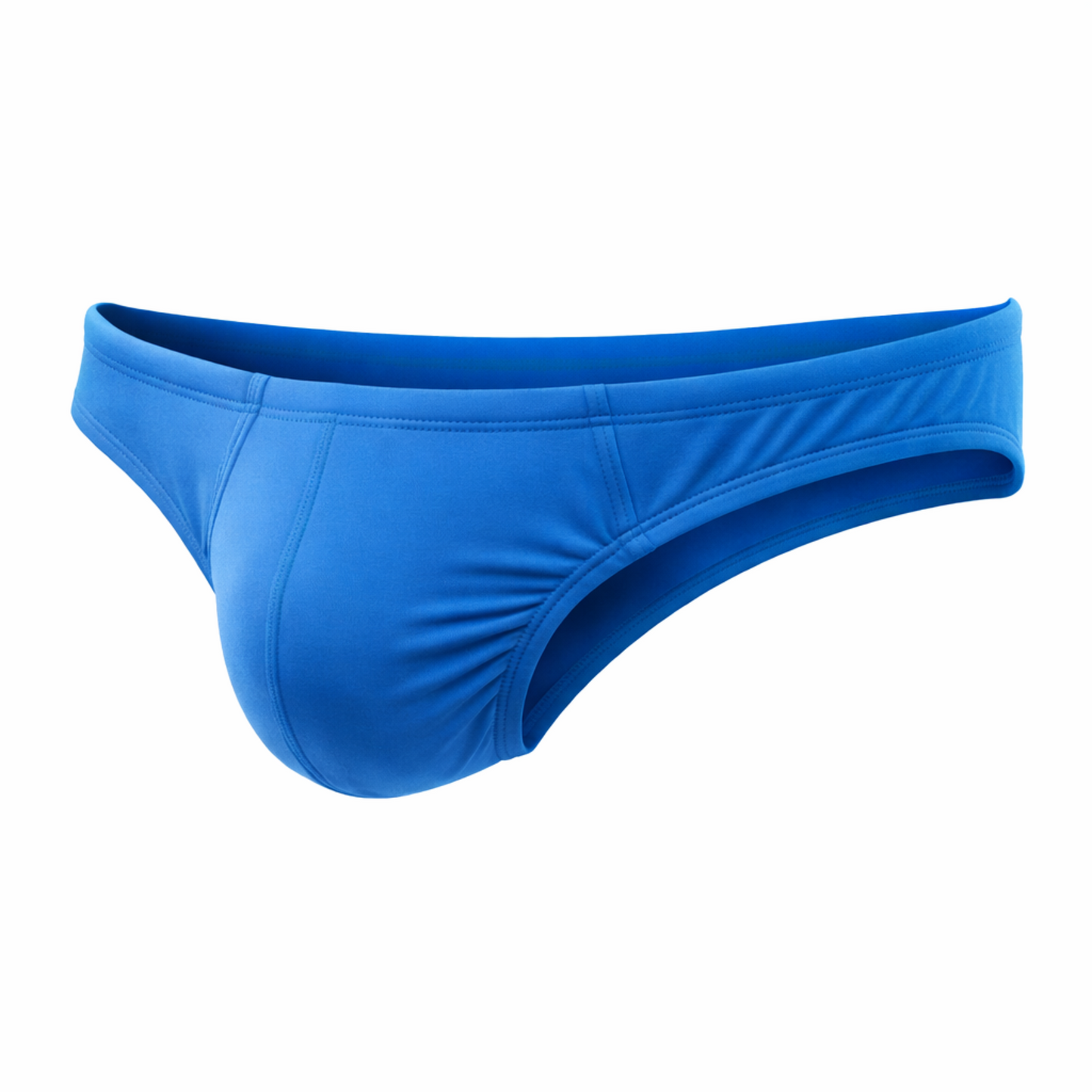 Blue men's swimwear on a white background